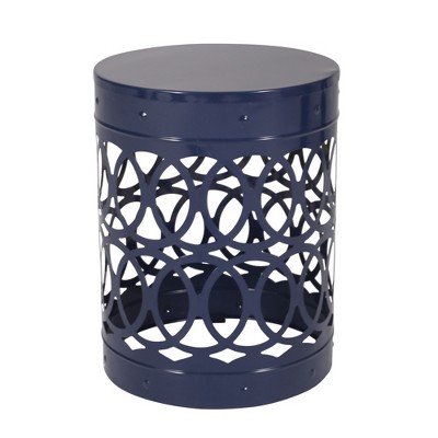 Maggift Patio End Tables Accent Side End Table for Outdoor and Indoor, Garden, Backyard Use, Special Design, Blue, 13.75"*13.75"*18"