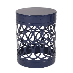 Maggift Patio End Tables Accent Side End Table for Outdoor and Indoor, Garden, Backyard Use, Special Design, Blue, 13.75"*13.75"*18" - 1 of 4