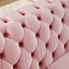 106" Velvet L-Shaped Chesterfield Sectional Sofa with 5 Pillows - 4 of 4