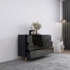 High Gloss 6-Drawer Chest of Drawers with Gold Handles & Steel Legs, Spacious Modern Vanity Cabinet for Bedroom or Living Room, Anti-Tip Safety Design - 2 of 4
