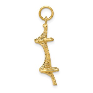 Black Bow Jewelry 14k Yellow Gold 3D Mackinac Bridge Charm - 1 of 4