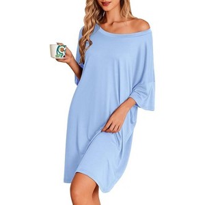 oversized sleep dress Censtreet Plus Size Nightgowns for Women Oversized Sleep Shirt Long Sleeve  Nightshirt T-Shirt Dress Sleepwear