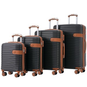 4 Piece Luggage Sets With Spinner Wheels Lightweight Expandable Hardshell Luggage Suitcase Set With Tsa Lock for Men Women (16"/20"/24"/28") Chocolate - 1 of 4