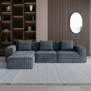 TiramisuBest Modular Sectional Sofa, Convertible Tofu Sofa Bed with Armrest, Floor Comfy Compression Sofa for Living & Bedroom(Gray) - 1 of 4