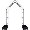 Coucheta Arbor with 2 Planter Boxes, 94 in Tall Metal Garden Arch Trellis for Climbing Plants, Weather-Resistant Wedding Arch Frame, Archway Decor - 2 of 4