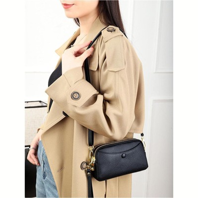FATMOON Women's Shoulder Bag - First-layer Cowhide Crossbody Bag, Mobile Phone Bag, Genuine Leather Bag