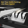 Aoibox 3-Stage Electric Knife Sharpener with Diamond Abrasive, 20¡« Precision Angle Guide for Quick Sharpening, Repairing & Polishing Blades (Black) - 2 of 4