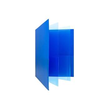 JAM Paper Heavy Duty Plastic Multi-Pocket Folders 6 Pocket Organizer Blue 2/Pack (24052418) 389MP6BU