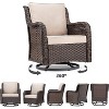 Clearance, Outdoor Porch Chairs with Table, 3-Piece Wicker Glider Rocking Swivel Set, Patio Furniture with Thick Cushions - 3 of 4