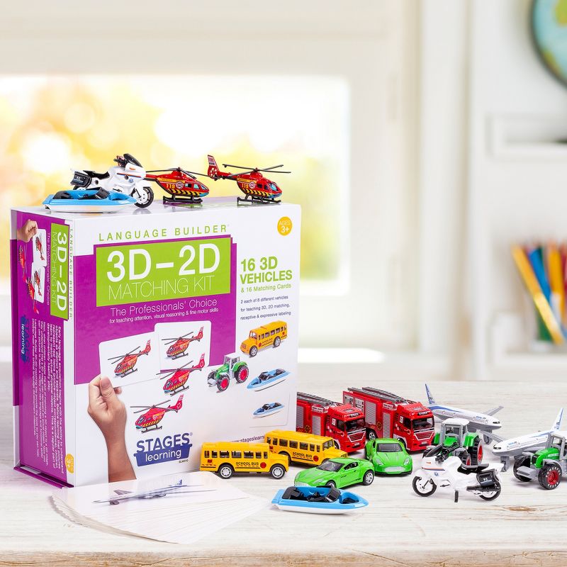 Stages Learning Materials Language Builder® 3D-2D Matching Vehicles Kit, 3 of 5