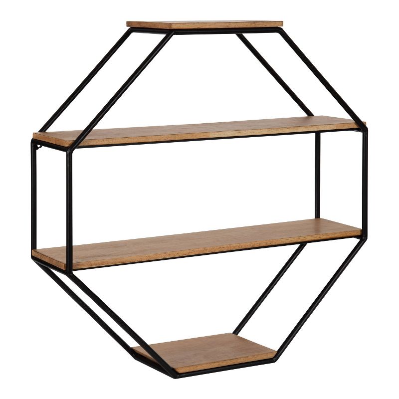 Lintz Octagon Floating Wall Shelves - Kate & Laurel All Things Decor, 1 of 11