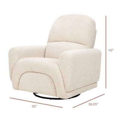 Almond Teddy Loop Swivel Recliner with Metal Frame