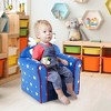 Costway Kid's Sofa Chair Toddler Upholstered Armchair Wooden Frame Children Couch Navy - 2 of 4