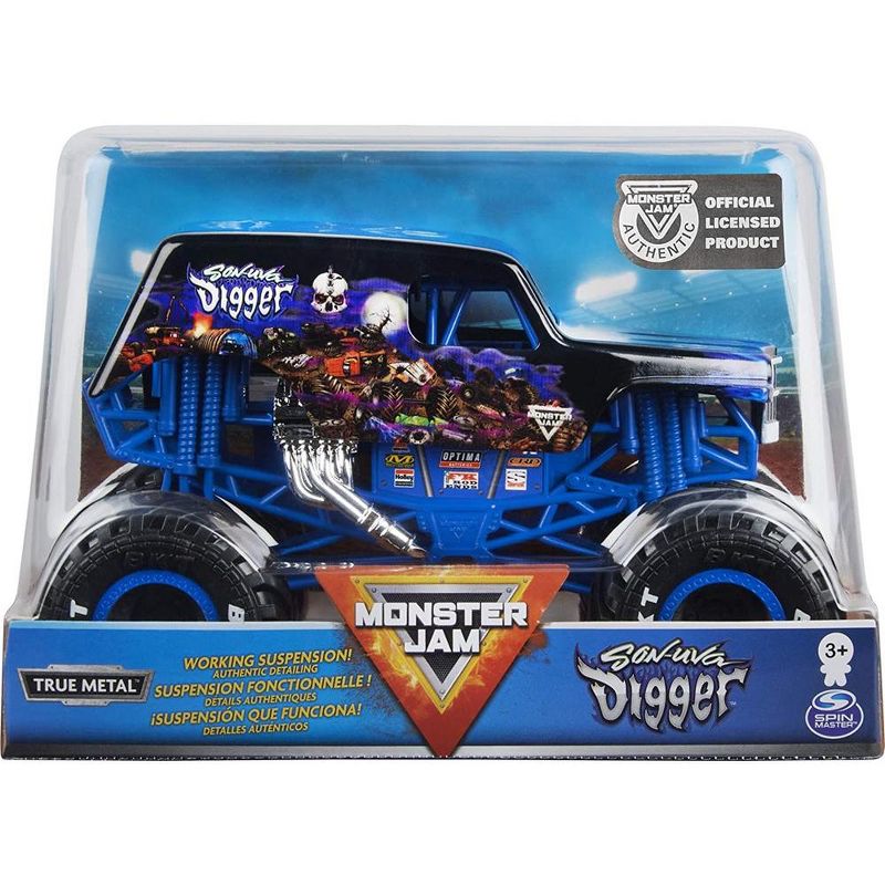 Monster Jam, Official Son-uva Digger Monster Truck, Die-Cast Vehicle, 1 of 4
