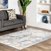 Nuloom Luca Abstract Splatter Pet Friendly Machine Washable Area Rug, 4' x 6', Light Beige - 2 of 4