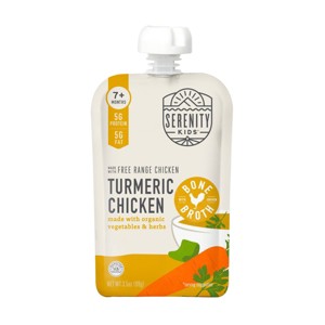 Serenity Kids Turmeric Chicken with Organic Vegetables, Herbs & Bone Broth Baby Food Pouch - 3.5oz - 1 of 4