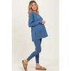 Pinkblush Dusty Blue Brushed Knit Maternity Oversized Top and Legging Set - 3 of 4