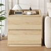 Acekool Nightstand with Drawers, 2 Drawer Nightstand, Curved Handleless Design - 4 of 4