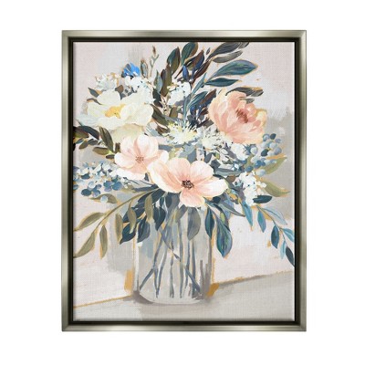Stupell Industries Pink Overflowing Floral Bouquet Framed Canvas