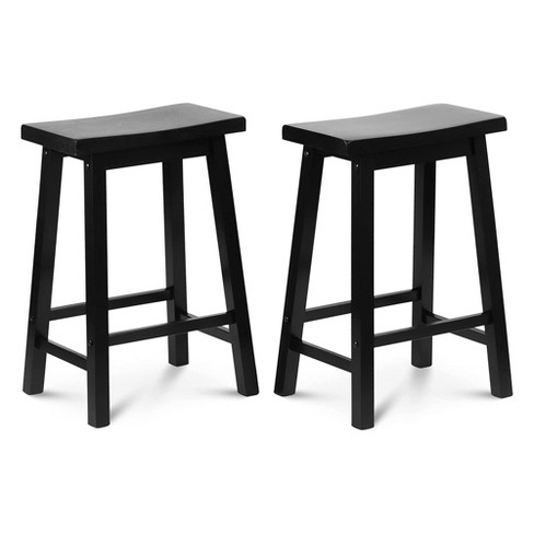 28 in. Black Backless Metal Sturdy Frame Portable Folding Bar Stools  Lightweight Fishing Stool