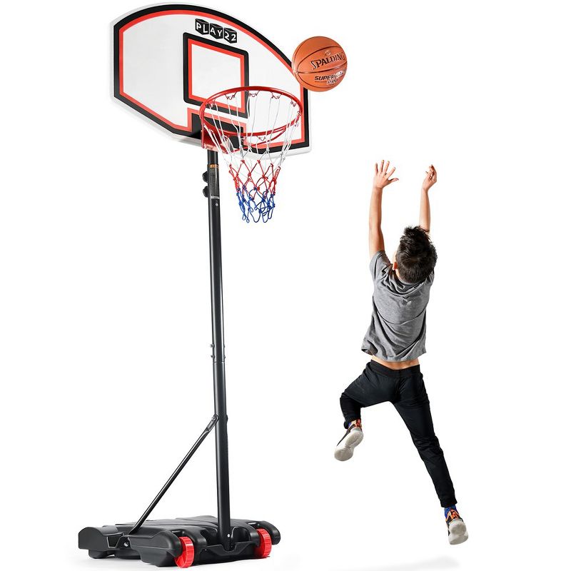 Adjustable Basketball Hoop for Kids with Stand - Freestanding Weather Resistant Hoop - Set to 5ft 9in and 6ft 9in Portable with Wheels – Play22Usa, 1 of 10