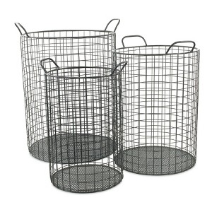 Cheung's Crafton Set of 3 Metal Cylinder Wire Baskets - 1 of 4