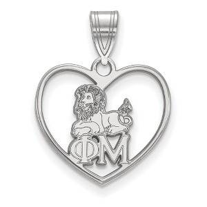 Black Bow Jewelry Sterling Silver Phi Mu Greek Life Pendant - 1 of 3
