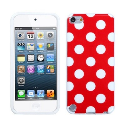 MYBAT For Apple iPod Touch 5th Gen/6th Gen Red White Polka Dots TPU Case