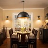 Rennnsan Grainor 15"-23" W 1 -Light Gold Foiled Dimmable Oversized Industrial Dome Pendant in Black - 4 of 4