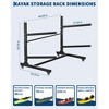 Freestanding Kayak Storage Rack, Indoor & Outdoor Heavy Duty Kayak Holder with 4 Lockable Wheels - 2 of 4