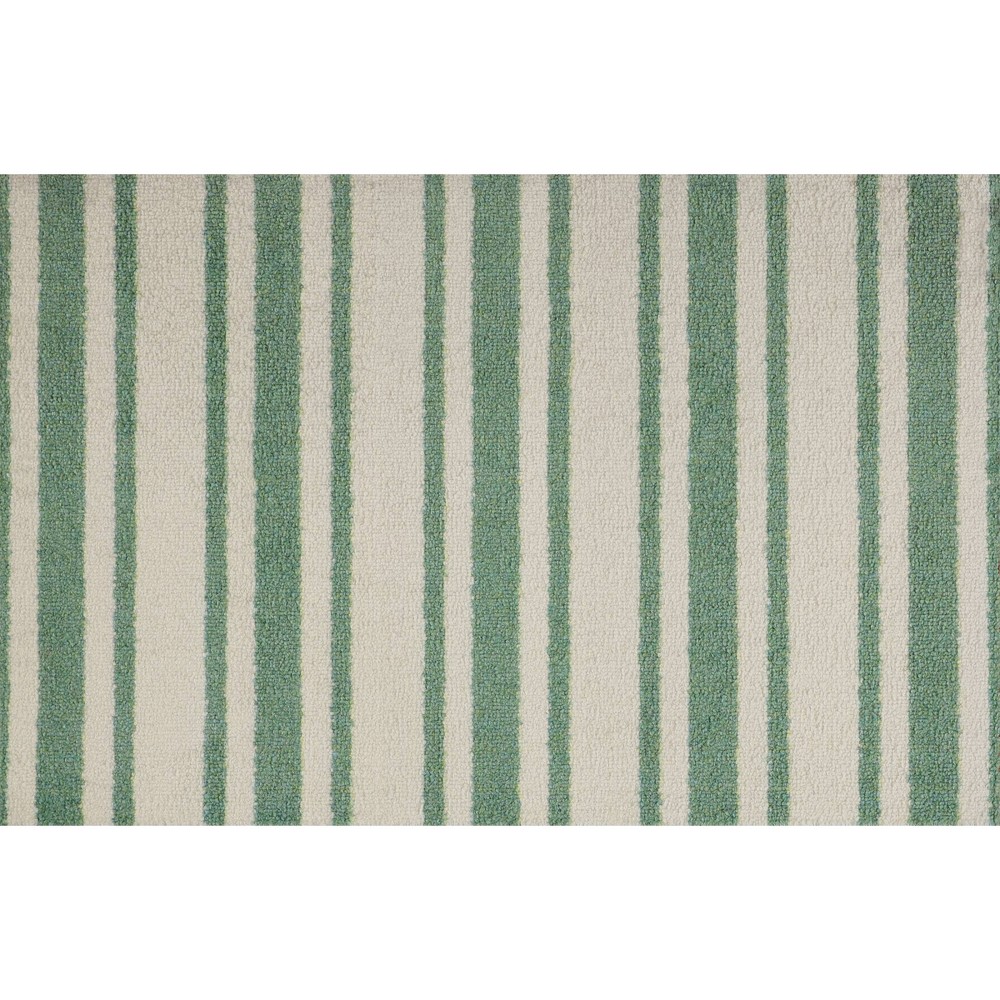 Photos - Doormat Bungalow Flooring 2'x3' ColorStar Timeless Stripe Door Mat Green  