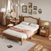 3-Piece Bedroom Set with Queen/Full Size Wooden Bed, 1 Vintage Nightstand and 1 Makeup Vanity Set with Stool 4B - ModernLuxe - 2 of 4