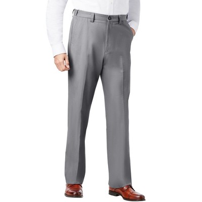 Comfort Fit Dress Pants KingSize Men's Big & Tall Relaxed Fit Wrinkle-Free Expandable  Waist Pleated Pants 56 38 Navy Straight Leg Cotton Twill Pants