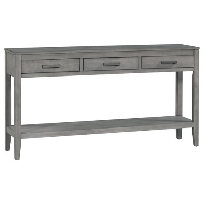 Dexmalle 62.2'' Farmhouse Entryway Table with 3 Drawers