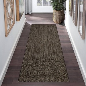 Modern Hallway Runner Rug, Washable Non-Slip Low Pile Carpet, Soft Stain-Resistant Faux Wool Rug for Kitchen, Bedroom - 1 of 4