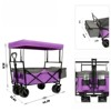 VisioGear Collapsible Wagon with Canopy, Wagon Stroller, Foldable Wagon for Camping, and Garden Use, Purple, 45.28"*22.83"*38.78" - 3 of 4