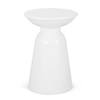 Large Iron Side Table - White