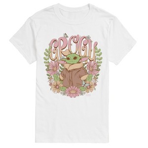 Men's - Star Wars - The Mandalorian Grogu Floral Short Sleeve Graphic T-Shirt - 1 of 4