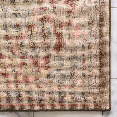 Chocolate Brown and Beige Abstract Synthetic 4' x 6' Area Rug
