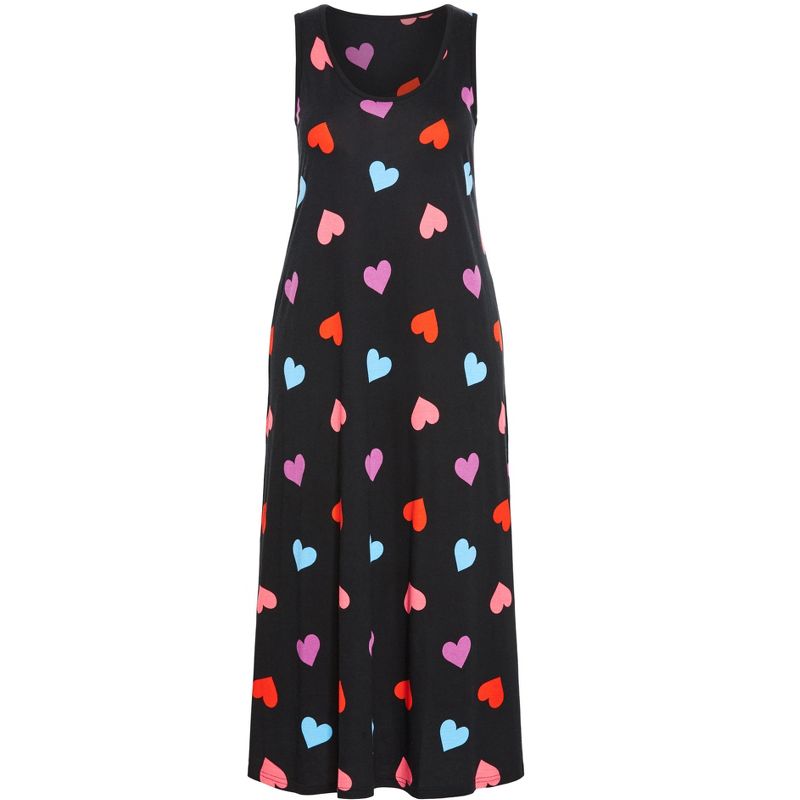 Women's Plus Size Sleep Heart Maxi Dress - Black | AVENUE, 3 of 5