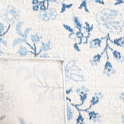 Heirloom Blue 4'x6' Hand-Knotted Synthetic Easy-Care Area Rug