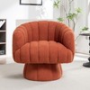 SEYNAR Modern Teddy Upholstered Fabric Round 360 Degree Swivel Accent Chair - 2 of 4