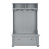 Modern Hall Tree Cosatal Style Entryway Storage Bench With Open Shelves And Shoe Cabinets, Coat Rack Storage Organizer For Hallway Living Room - 3 of 4