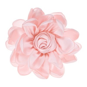 Unique Bargains Alloy Satin Fabric Big Rose Flower Dainty Brooches 1 Pc - 1 of 4