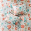 Lyngins 7-Piece Coastal Cotton Sateen Comforter Set – Shells & Starfish Print, Hypoallergenic, Oeko-Tex Certified, Queen Size Bedding Set - 4 of 4
