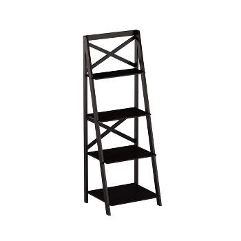 Hasting Home 4-Tier Freestanding Ladder Bookshelf with X-Back Frame