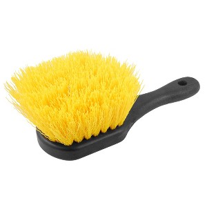 Unique Bargains Brush Cleaner Carpet Scrubbing Nonslip Handle Car Black Yellow 8.1" Length - 1 of 1