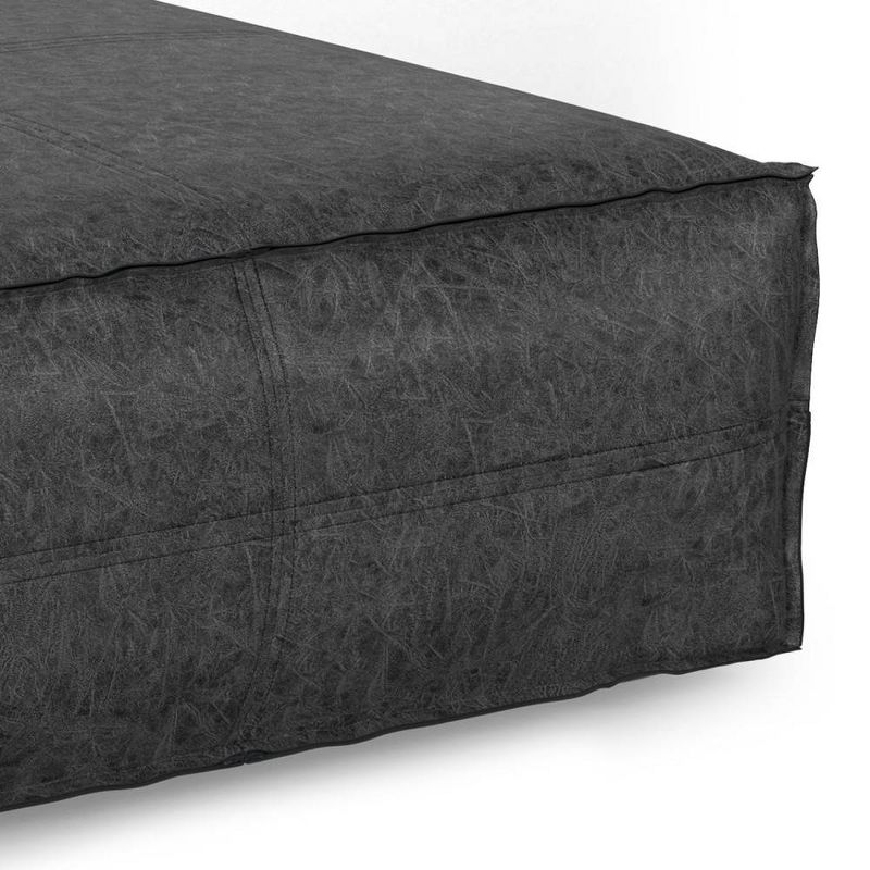Wendal Extra Large Coffee Table Pouf Distressed Black - WyndenHall, 4 of 7
