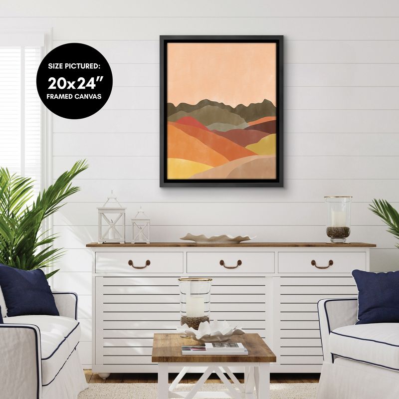 Americanflat - Terracotta Landscape 1 by The Print Republic Floating Canvas Frame - Modern Wall Art Decor, 5 of 7
