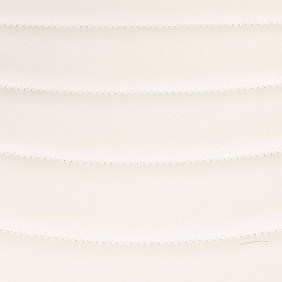 Light Grey Wood and White Faux Leather Mid-Century Arm Chair